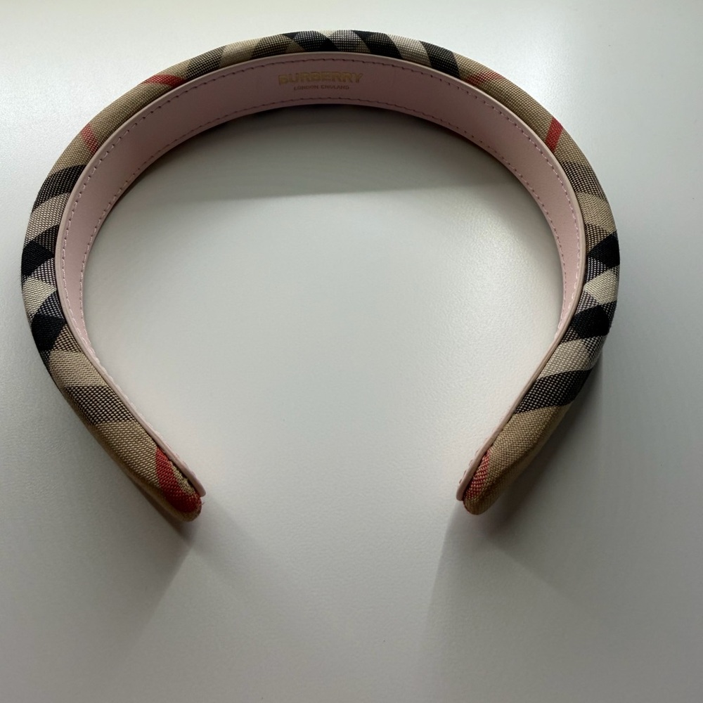 Burberry Pink Trim Check Headband